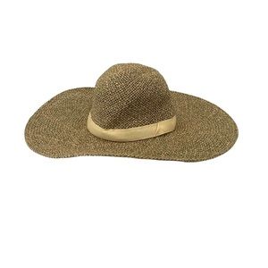 NEW Nordstrom Straw Sun Hat Tan Wide Brim O/S